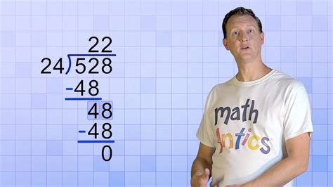 You will often see other versions, which are generally just a shortened version of the process below. . Math antics long division